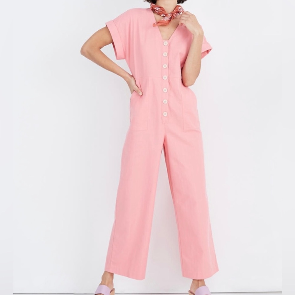 Button-Front Day Jumpsuit | size 12